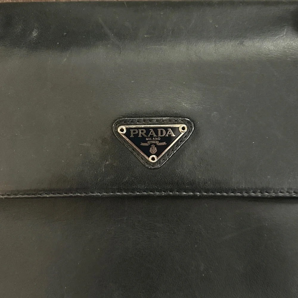 PRADA Nylon Leather top handle bag B5990